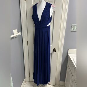 Blue cut-out maxi dress